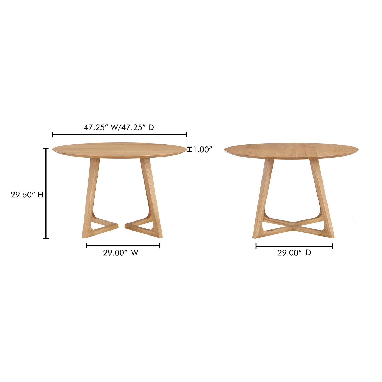 Godenza Round Dining Table Oak by Moe's Home
