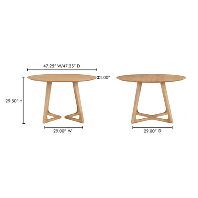 Godenza Round Dining Table Oak by Moe's Home