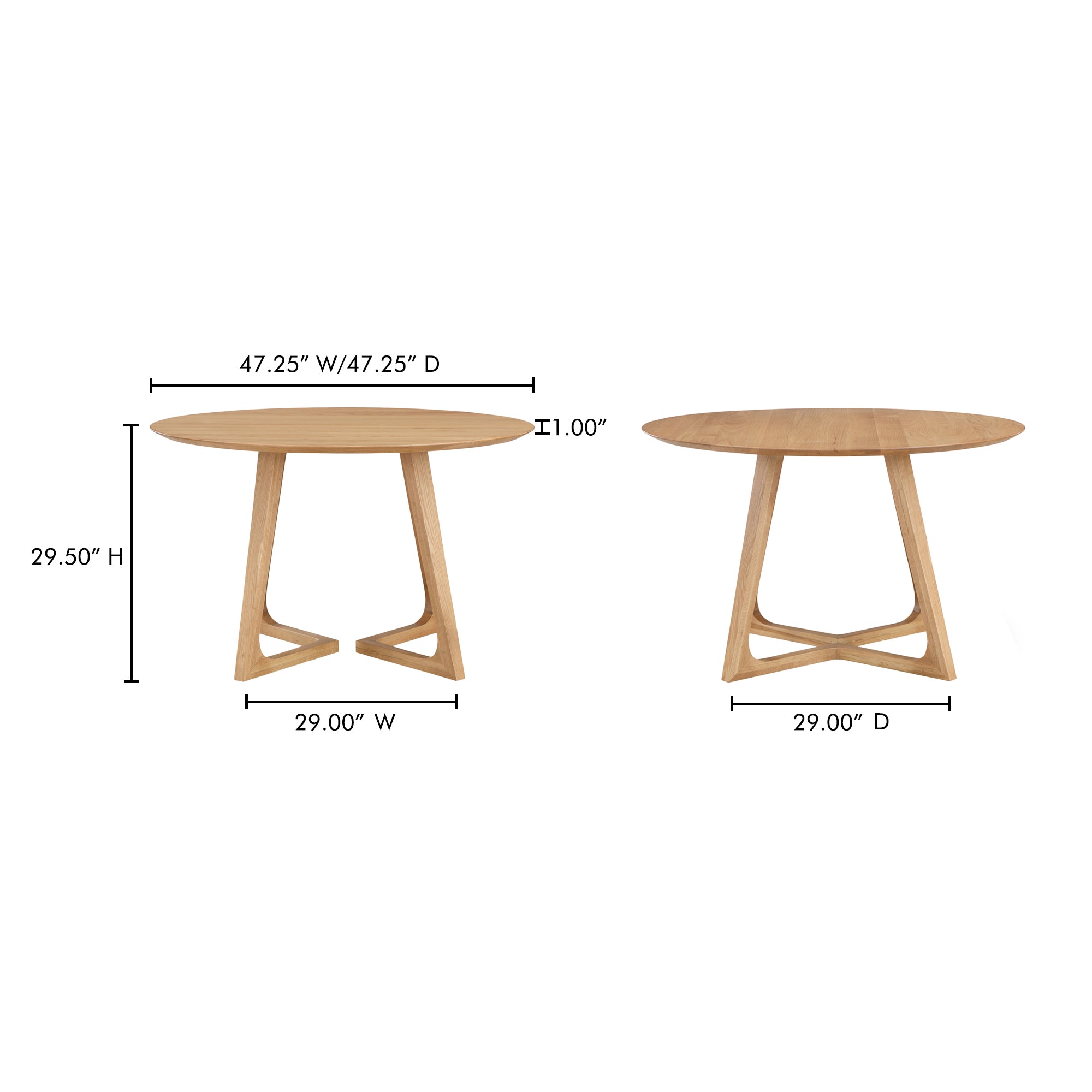 Godenza Round Dining Table Oak