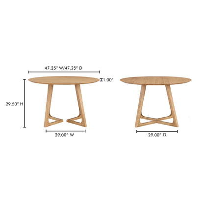 Godenza Round Dining Table Oak