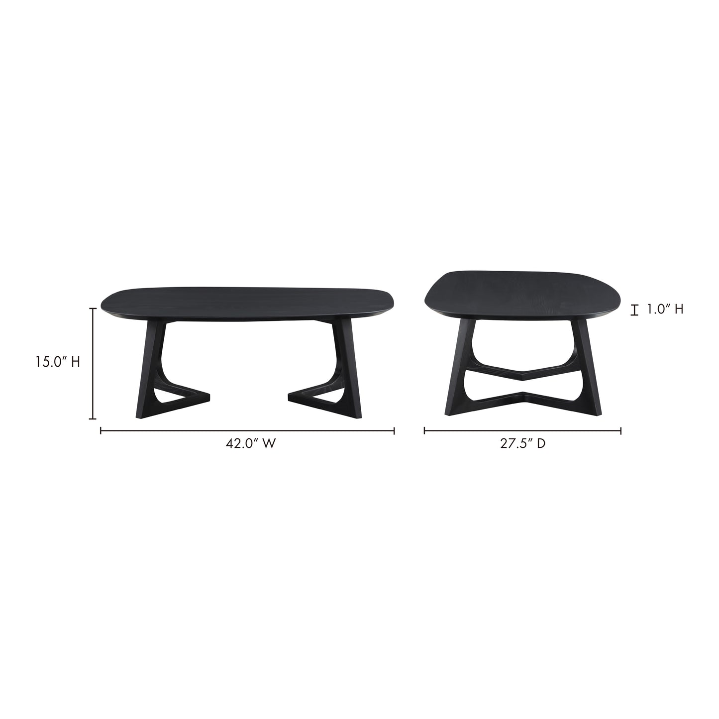 Godenza Small Coffee Table Black by Moe's Home