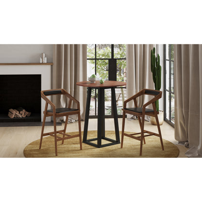 Padma Counter Stool Black Vegan Leather