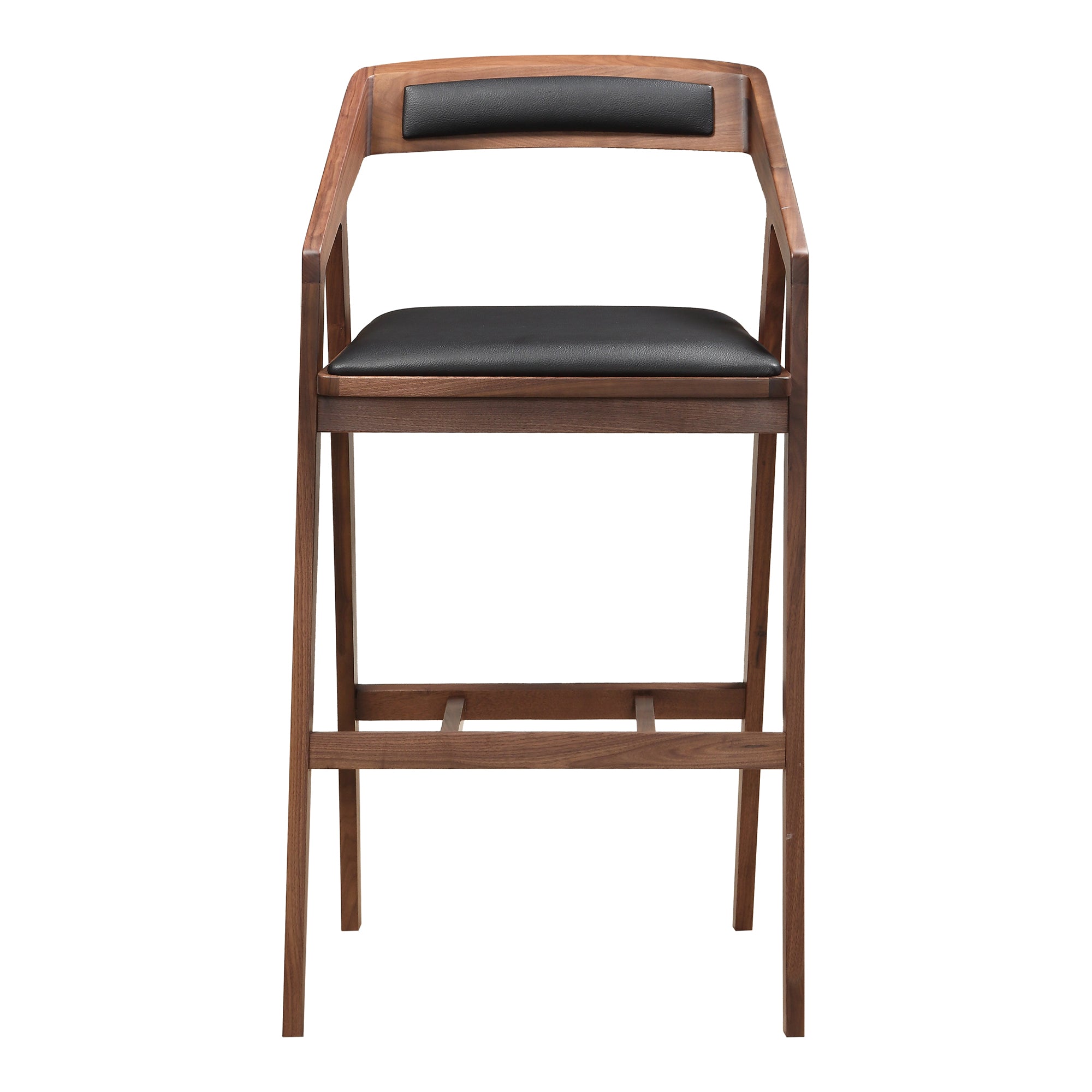 Padma Bar Stool Black Vegan Leather | Brown