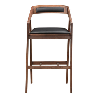 Padma Bar Stool Black Vegan Leather | Brown