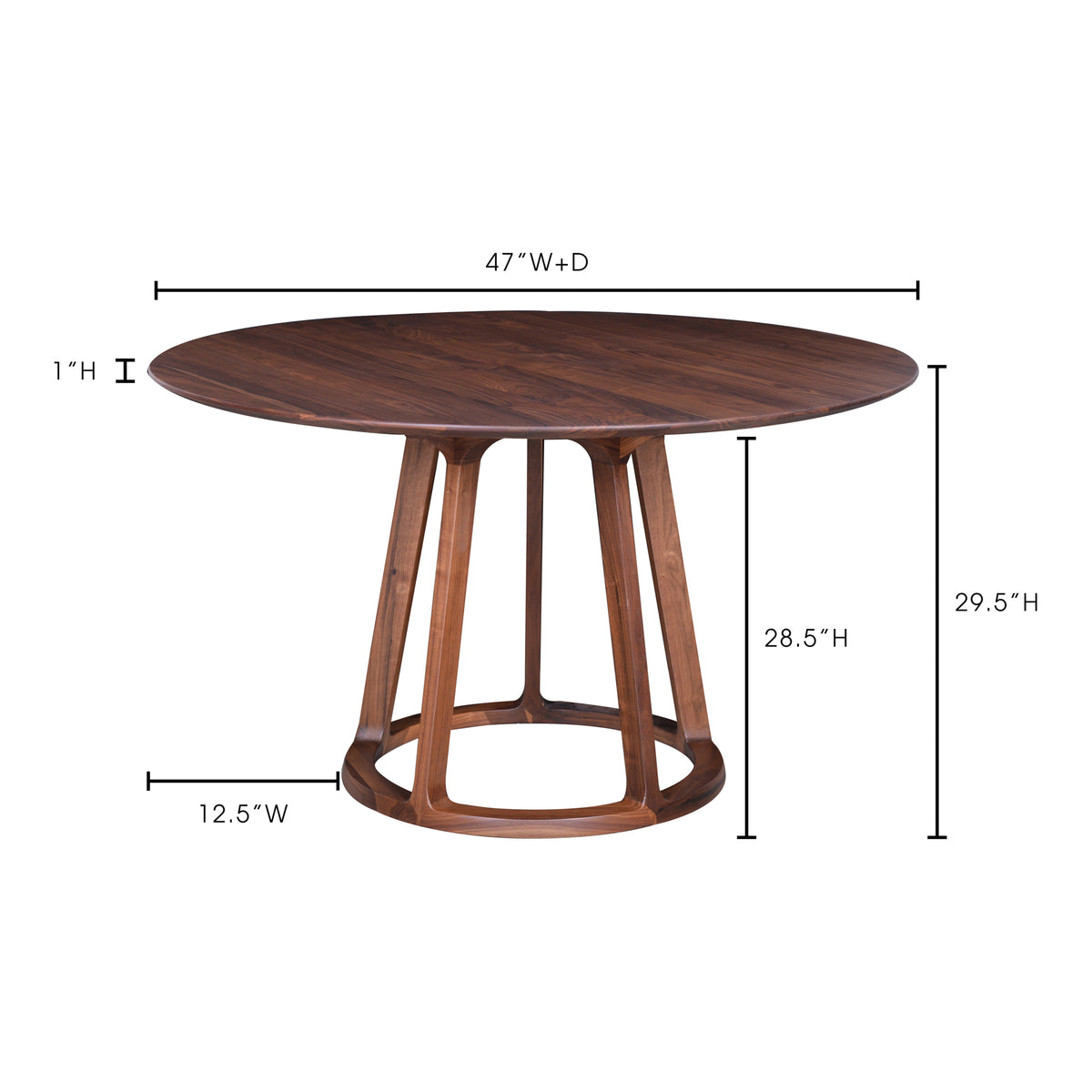 Aldo Round Dining Table Brown by Moe's Home