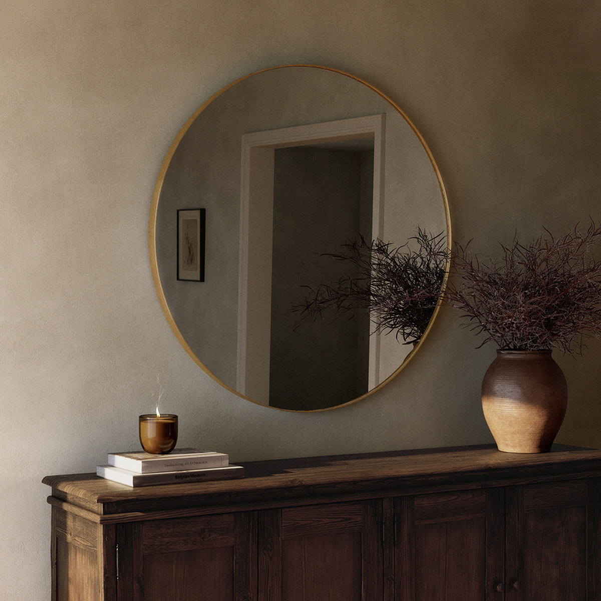 Bellvue Round Mirror by Four Hands