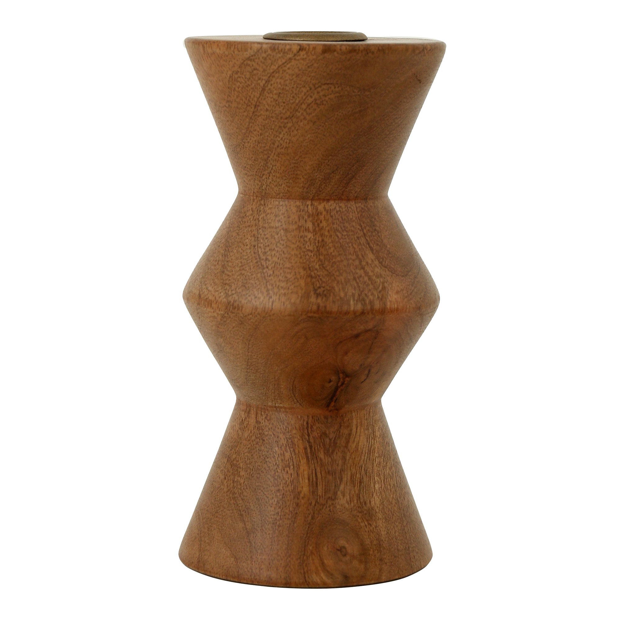 Sequence Small Wooden Candle Holder Brown | Brown