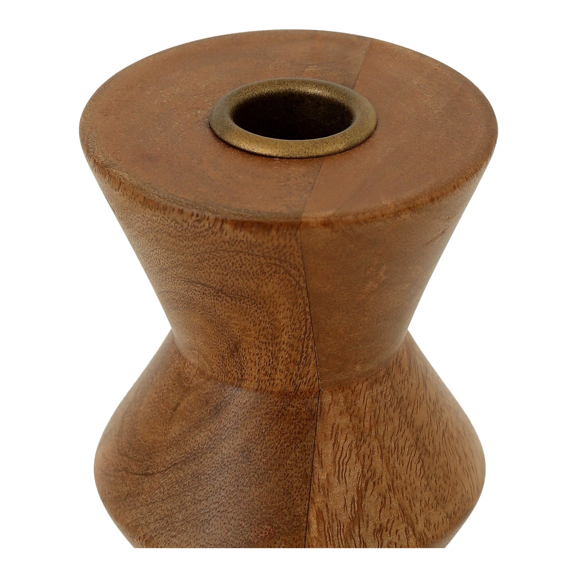 Sequence Small Wooden Candle Holder Brown