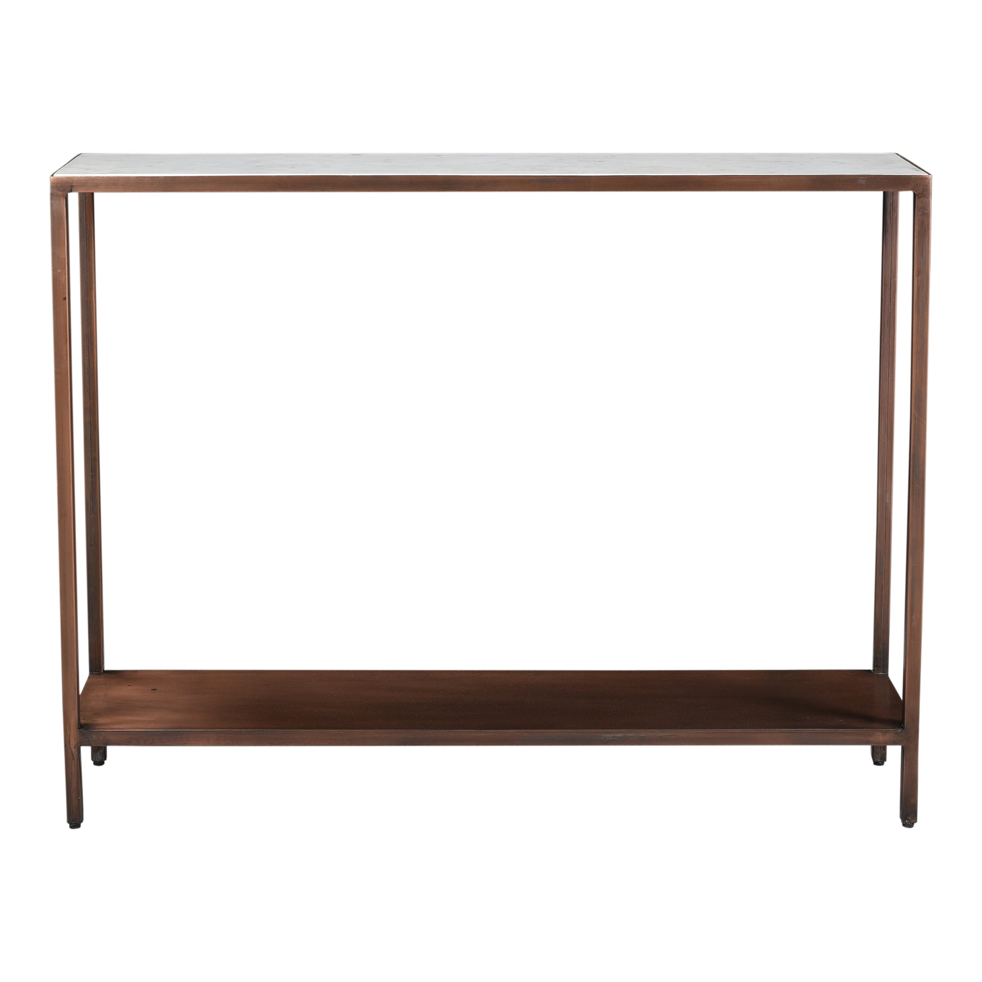 Bottego Console Table Antique Copper | Brown