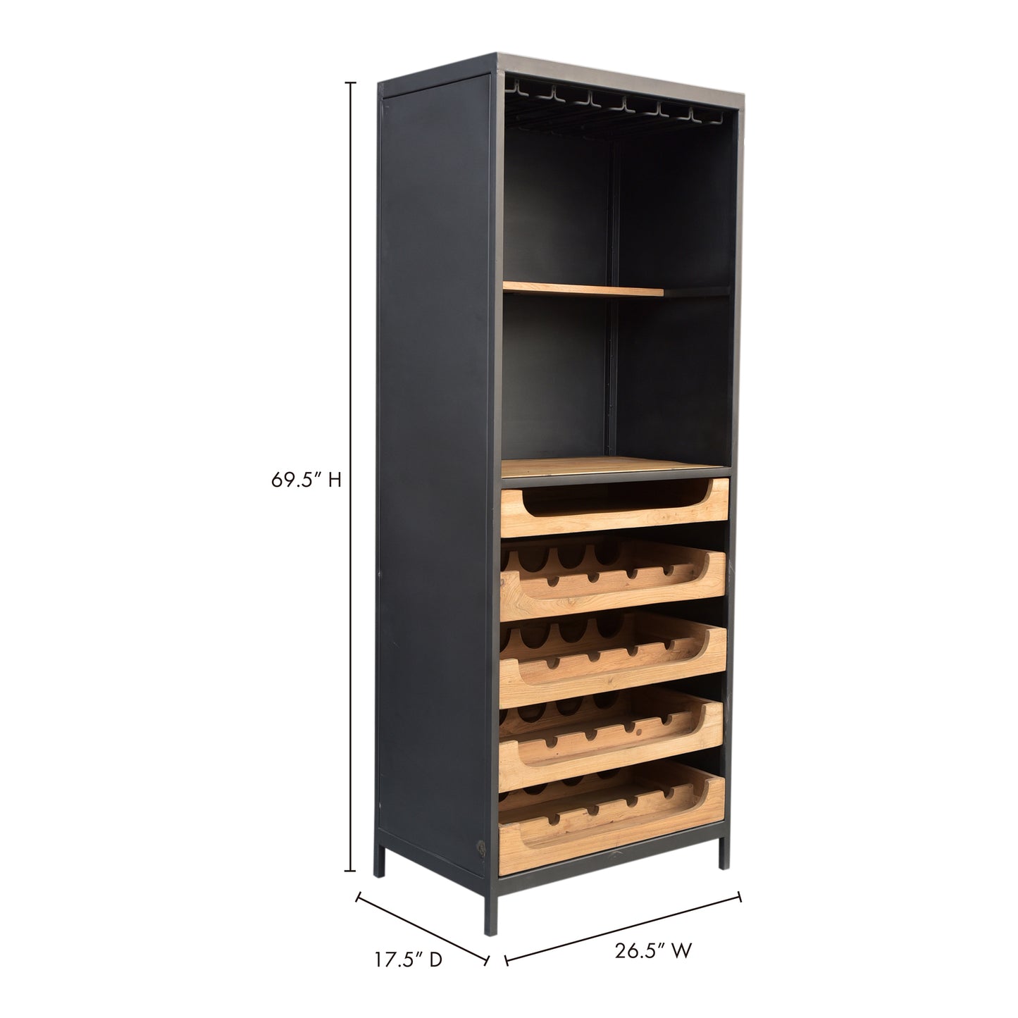 Chefs Teak Wine Bar Natural by Moe's Home