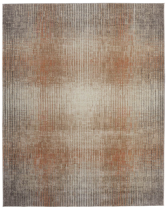 Eden 39QPF Coral/Ivory Rug by Feizy