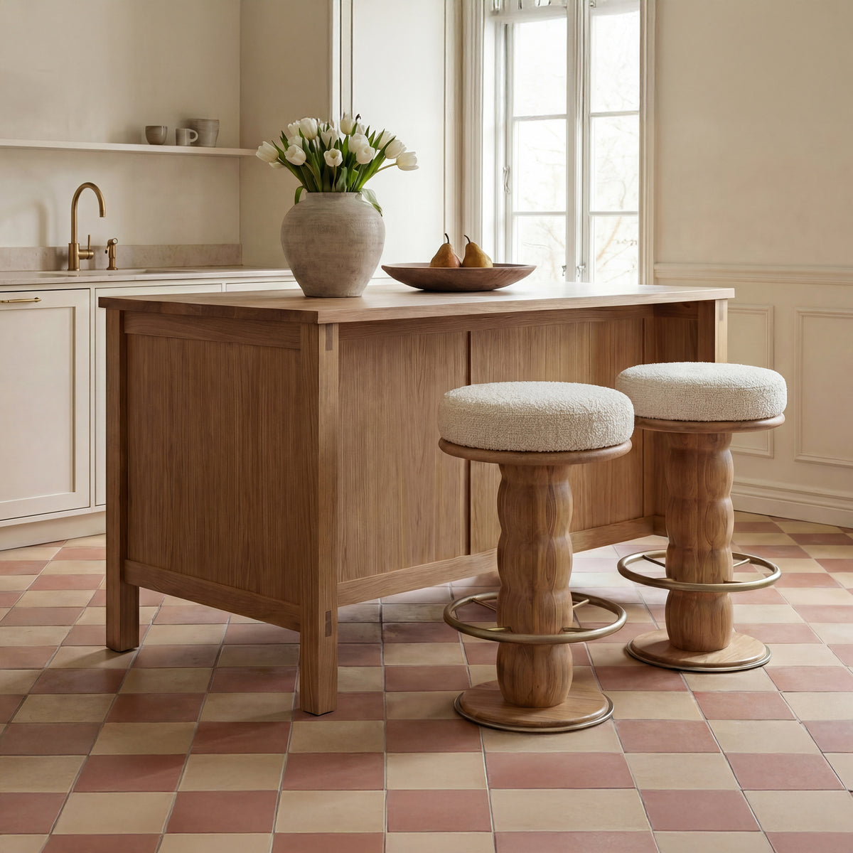 Nio Swivel Counter Stool White Mist by Moe's Home