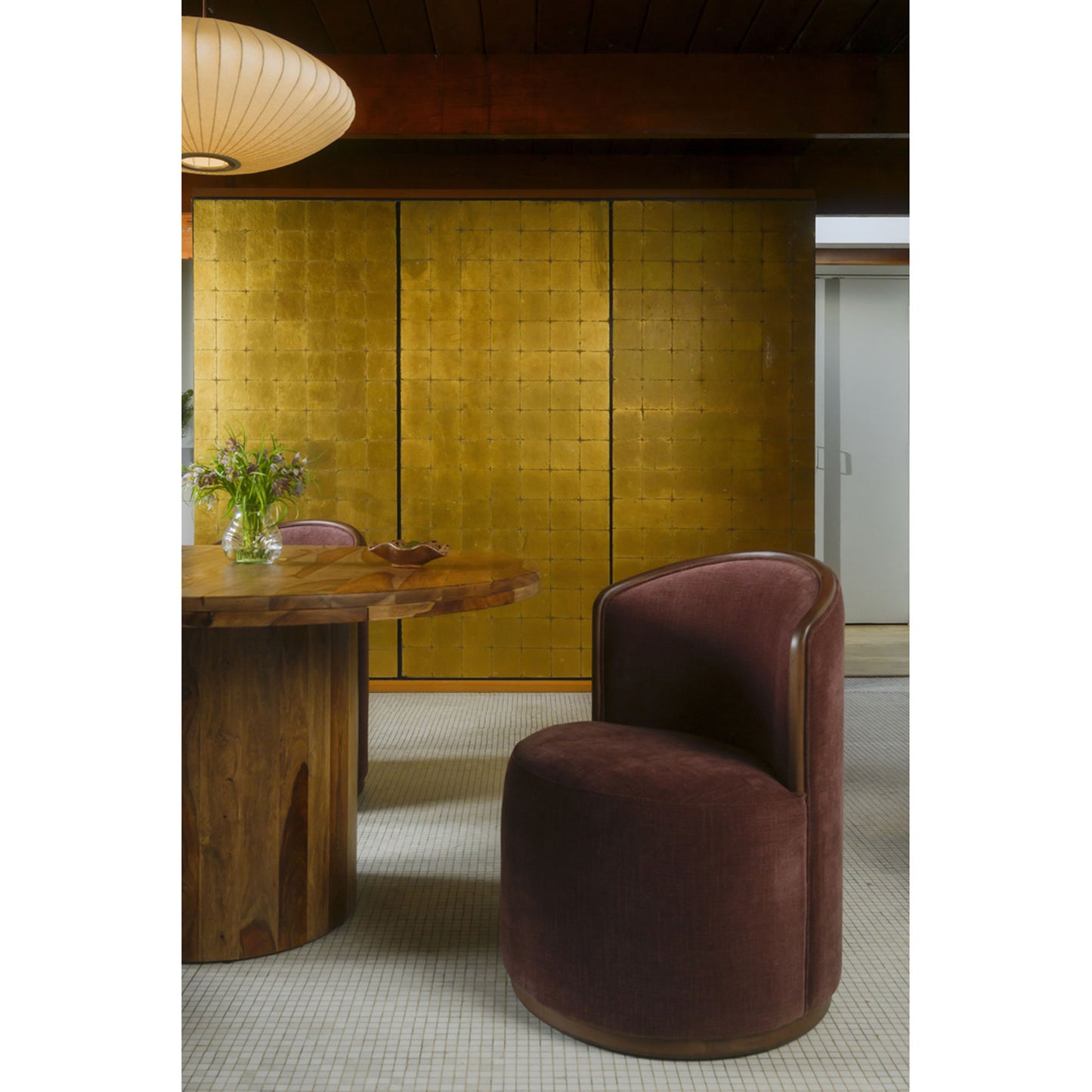 Rossi Swivel Dining Chair Berry by Moe's Home