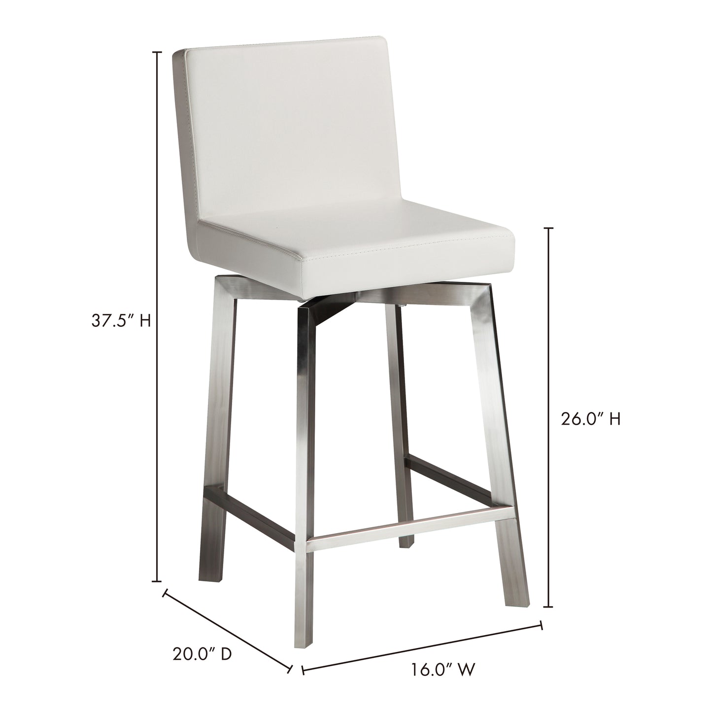 Giro Swivel Counter Stool White by Moe's Home