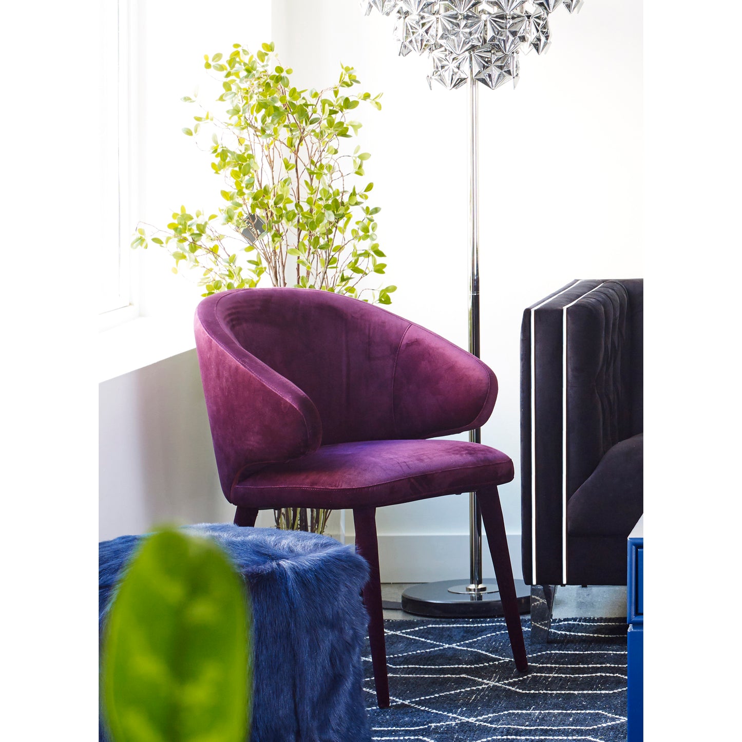 Stewart Dining Chair Purple by Moe's Home
