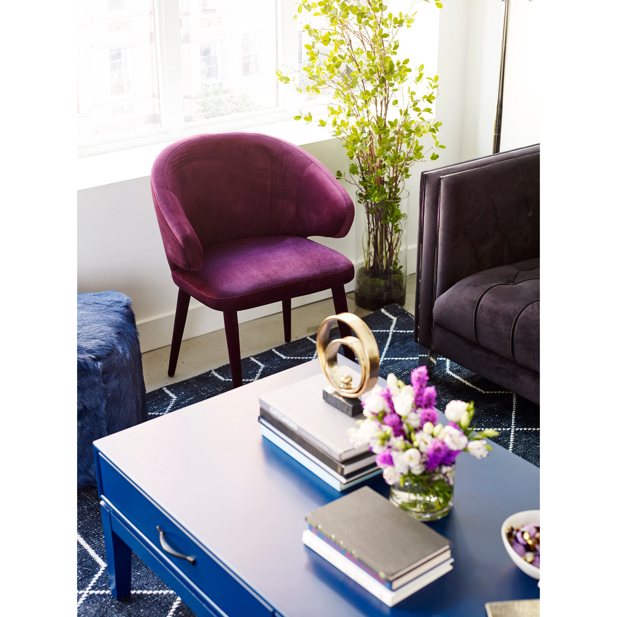 Stewart Dining Chair Purple by Moe's Home