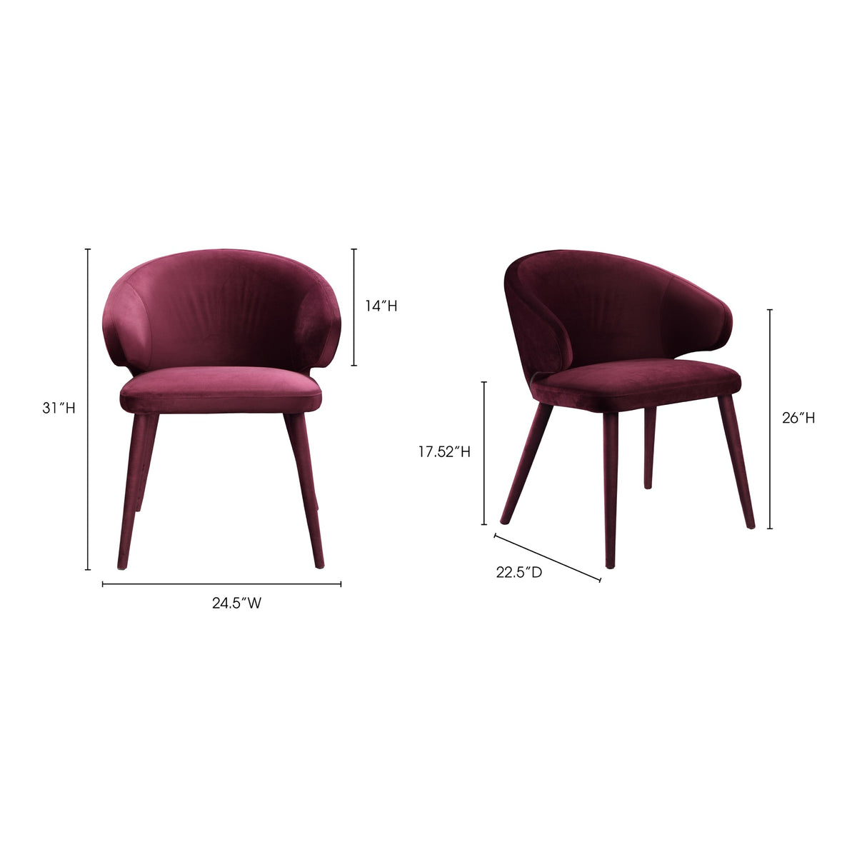 Stewart Dining Chair Purple by Moe's Home