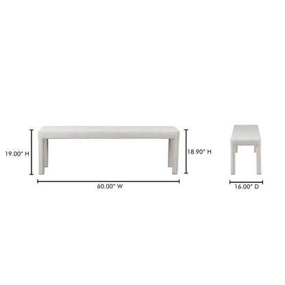 Place Dining Bench Light Grey