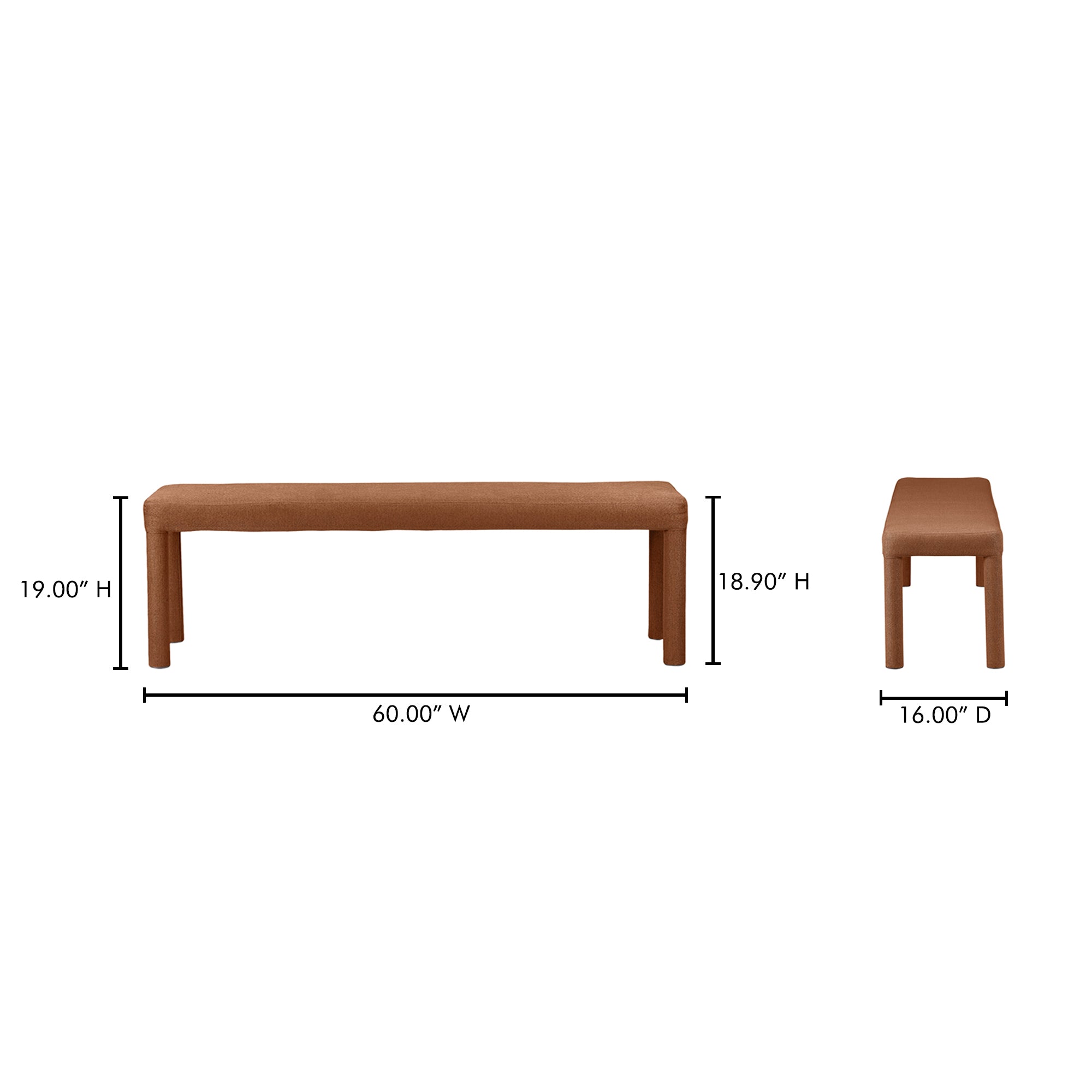 Place Dining Bench Rust