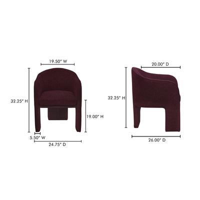 Clara Dining Chair Plum by Moe's Home