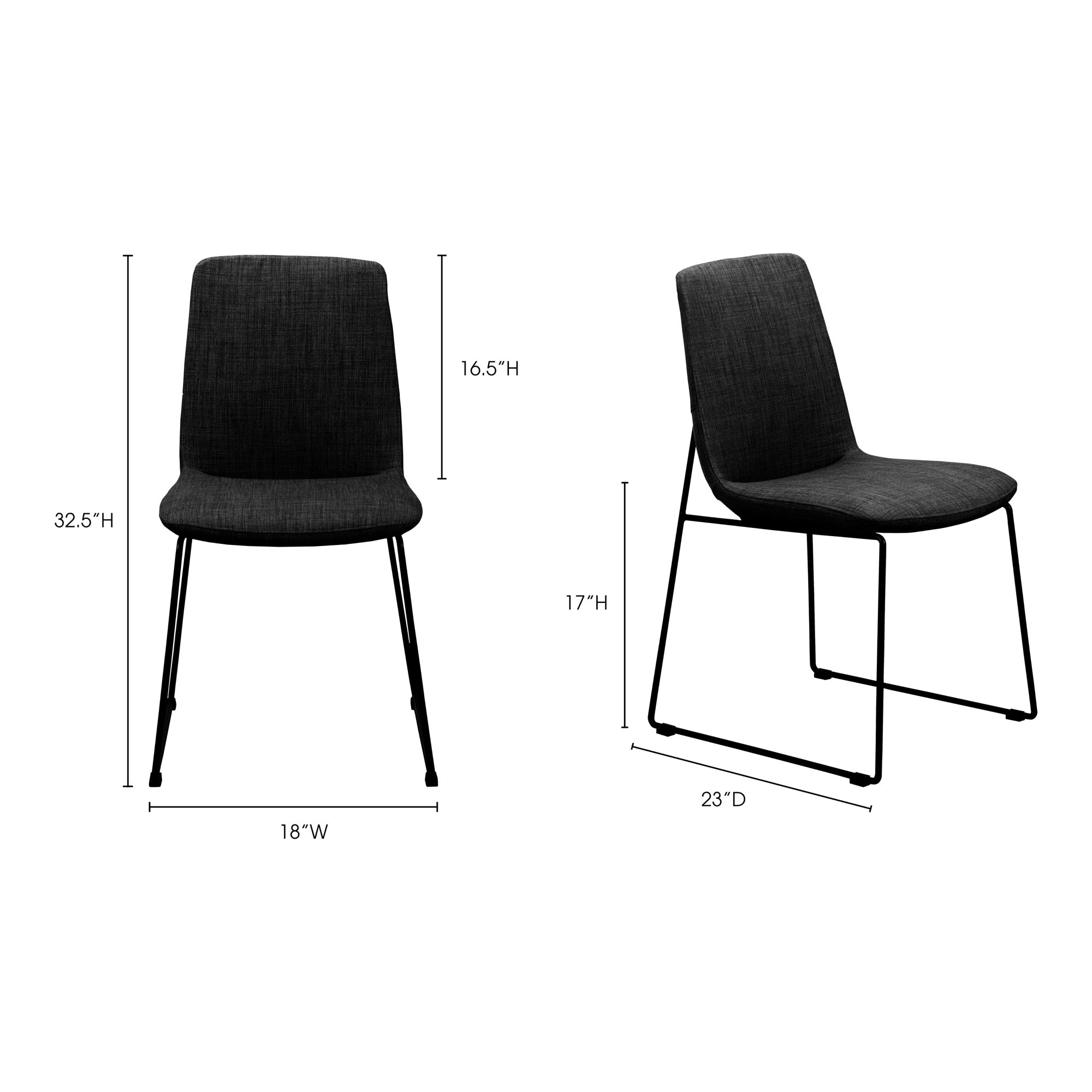 Ruth Dining Chair Black - Set Of Two