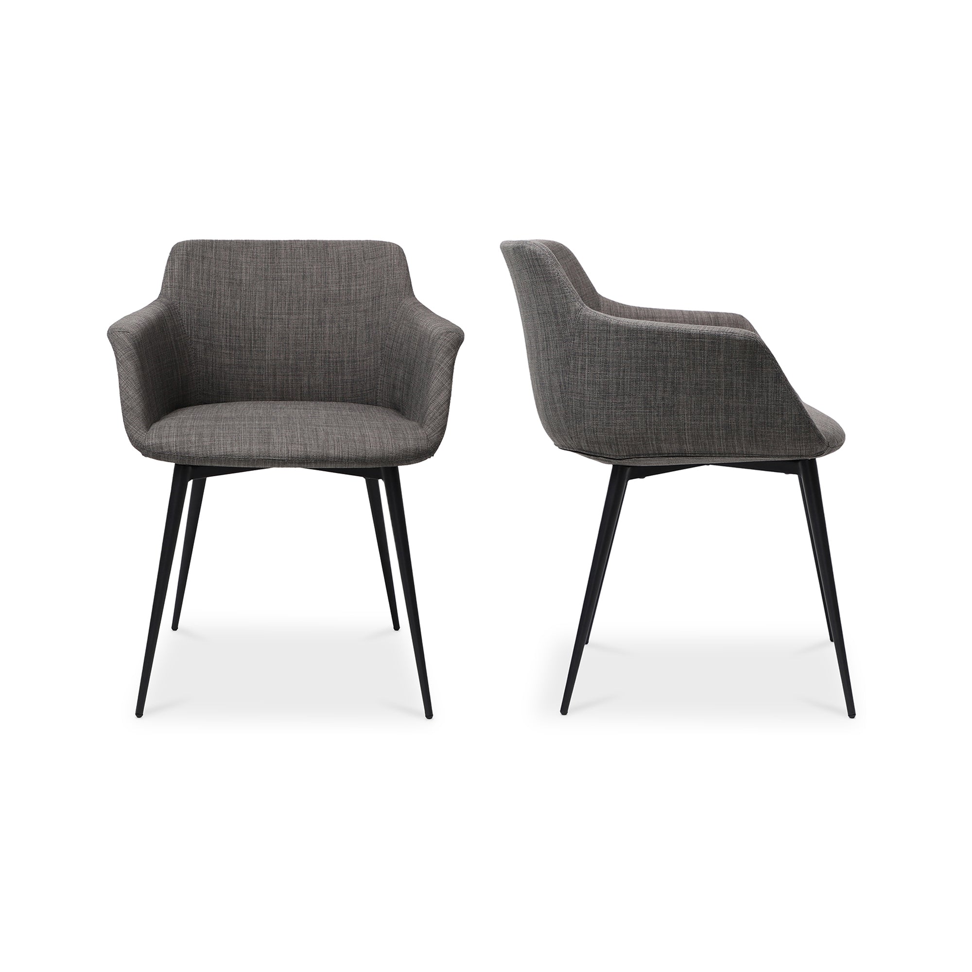 Ronda Arm Chair Dark Grey - Set Of Two | Grey