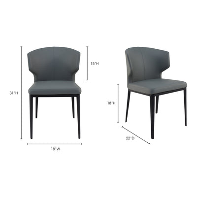 Delaney Dining Chair Grey - Set Of Two by Moe's Home