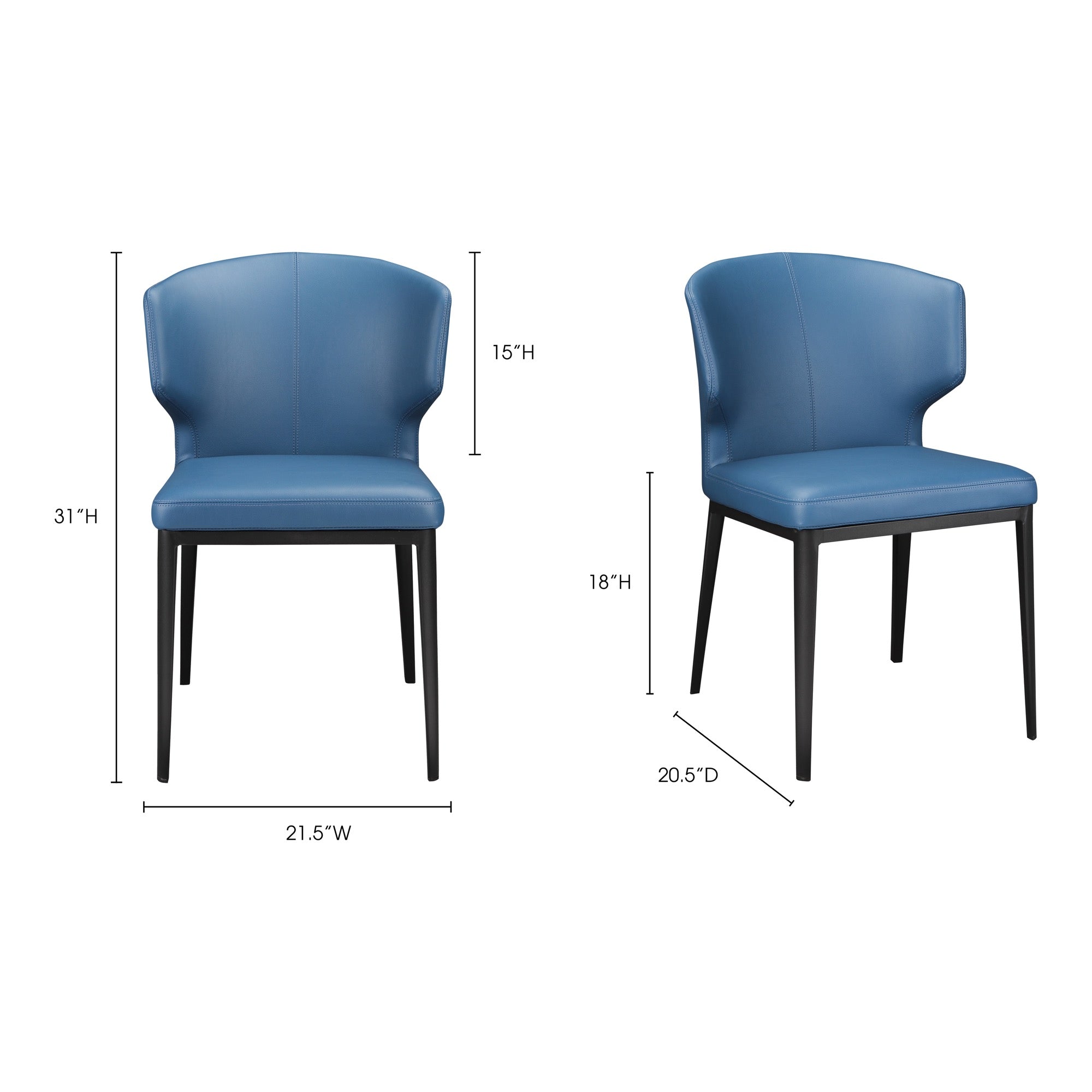 Delaney Dining Chair Sky Blue - Set Of Two