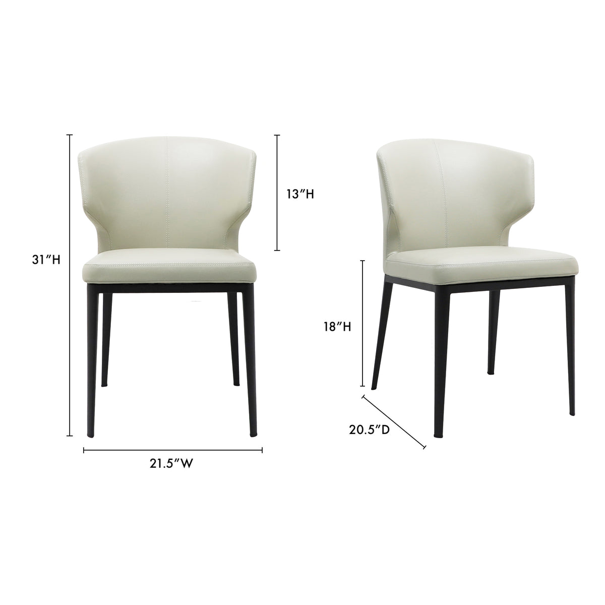 Delaney Dining Chair Beige - Set Of Two by Moe's Home