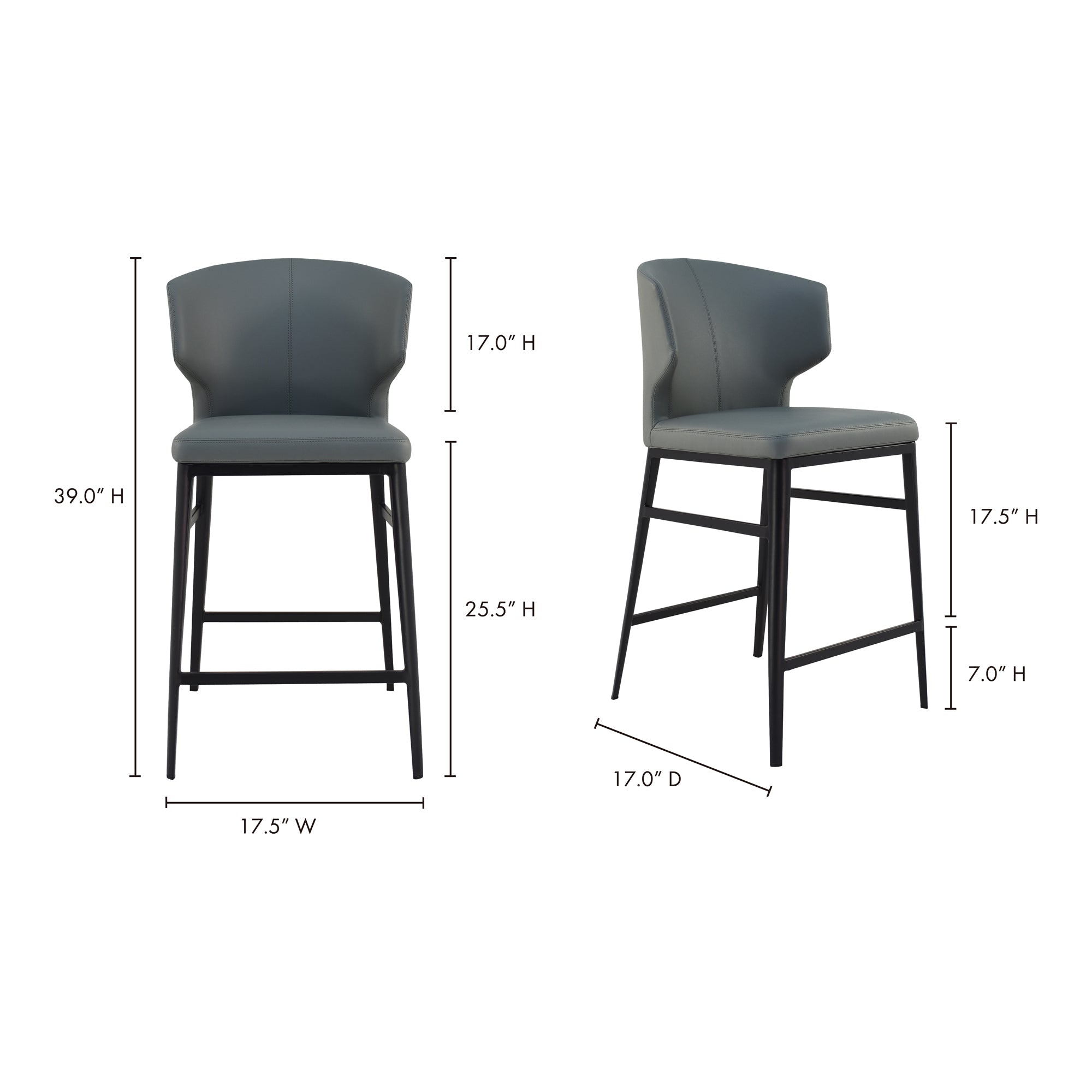 Delaney Counter Stool Grey