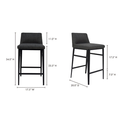 Baron Counter Stool Charcoal Grey by Moe's Home
