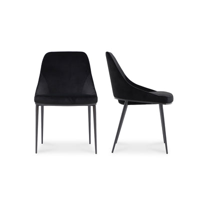 Sedona Dining Chair Shadowed Black Velvet - Set Of Two | Black