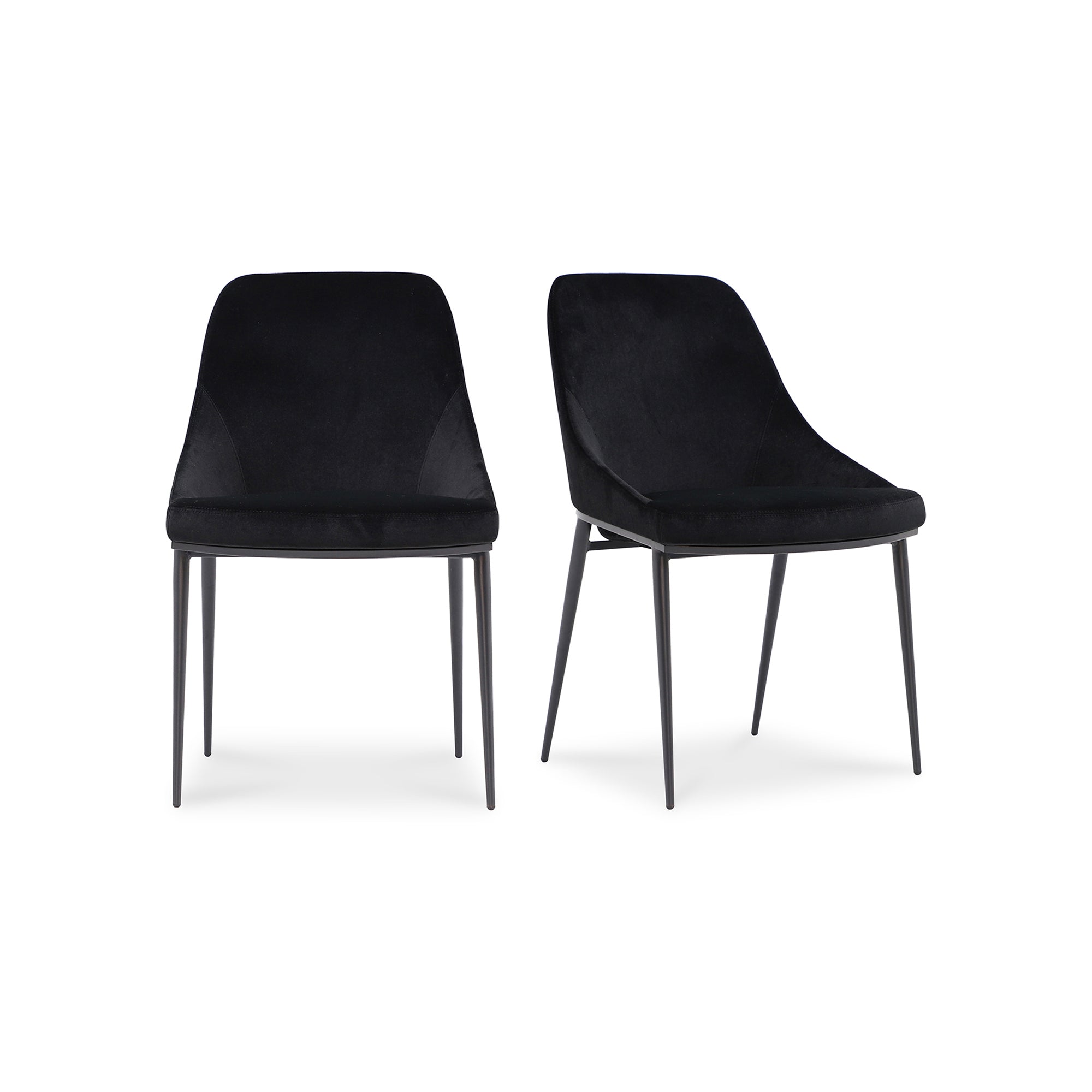 Sedona Dining Chair Shadowed Black Velvet - Set Of Two