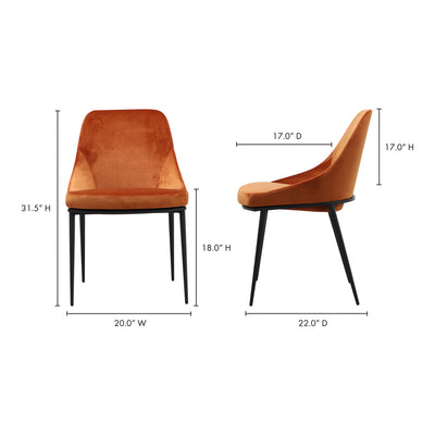 Sedona Dining Chair Amber - Set Of Two by Moe's Home