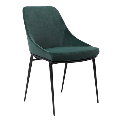 Sedona Dining Chair Green Velvet - Set Of Two