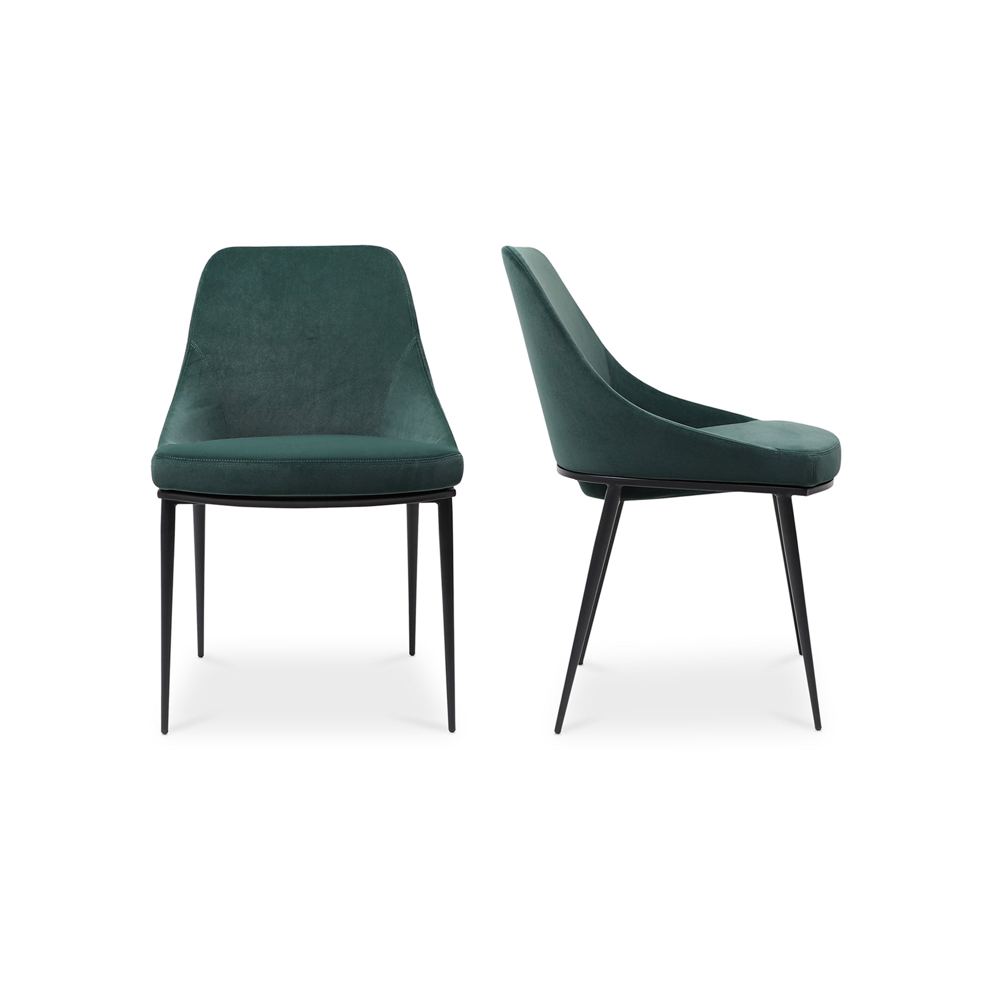 Sedona Dining Chair Green Velvet - Set Of Two | Green