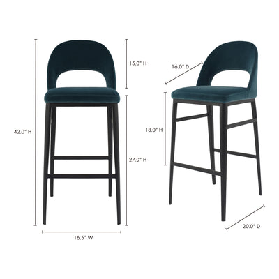 Roger Bar Stool Teal by Moe's Home