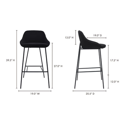 Shelby Bar Stool Black by Moe's Home