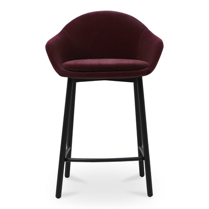 Emily Counter Stool Wine Velvet | Purple