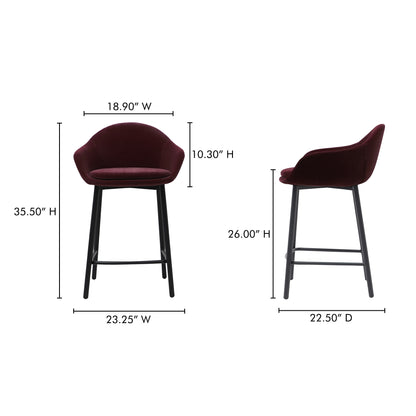 Emily Counter Stool Wine Velvet