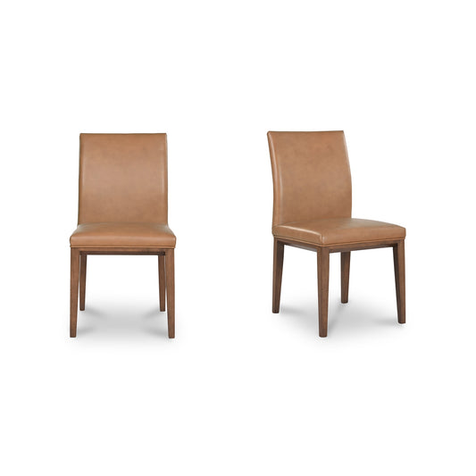 Frankie Dining Chair Tan Leather-Set Of Two by Moe's Home