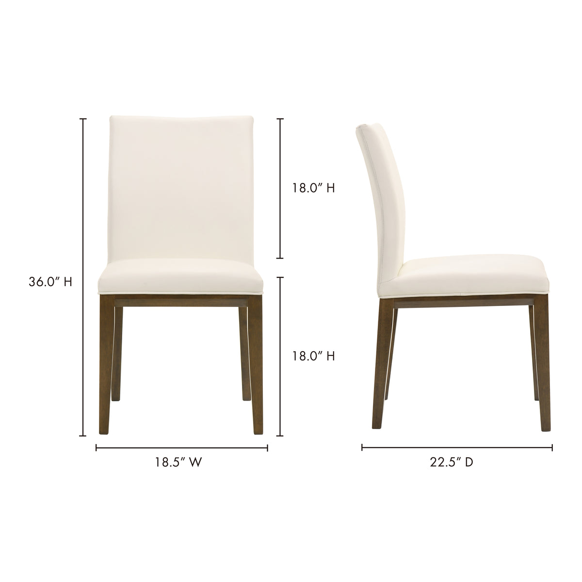 Frankie Dining Chair White - Set Of Two by Moe's Home