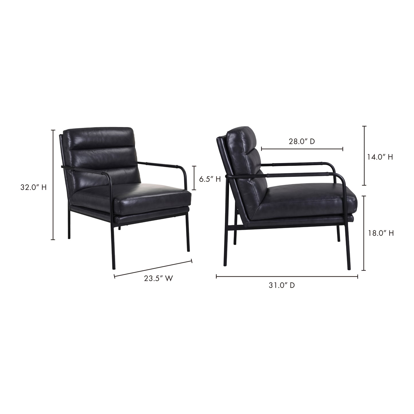 Verlaine Chair Raven Black by Moe's Home