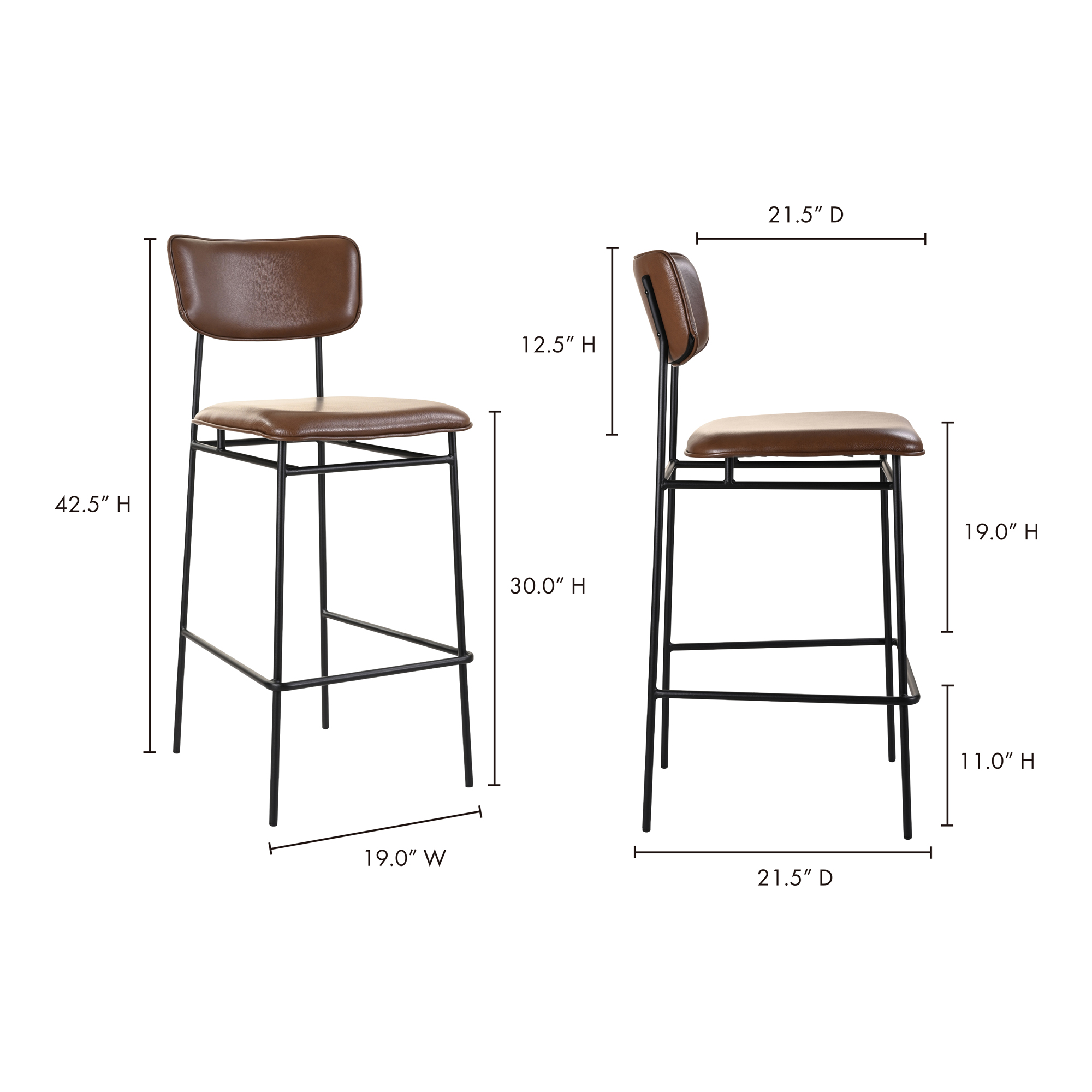 Sailor Bar Stool Dark Brown