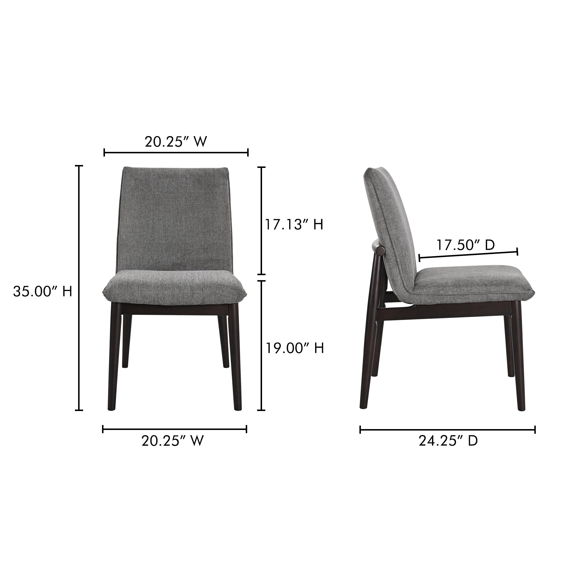 Charlie Dining Chair Dark Grey – Set Of Two