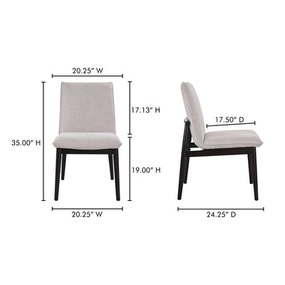 Charlie Dining Chair Beige– Set Of Two by Moe's Home