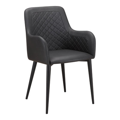 Cantata Dining Chair Mayon Black Vegan Leather - Set Of Two by Moe's Home