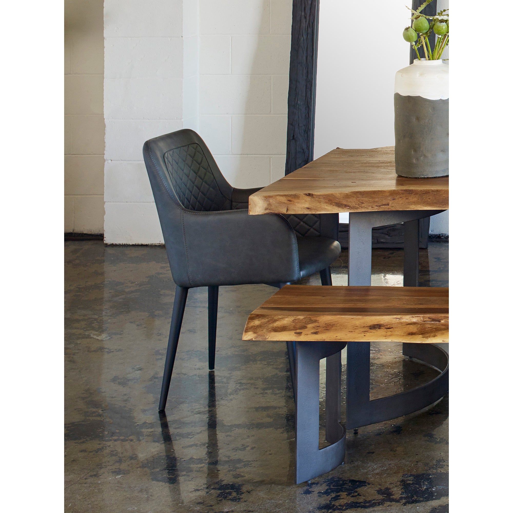 Cantata Dining Chair Mayon Black Vegan Leather - Set Of Two