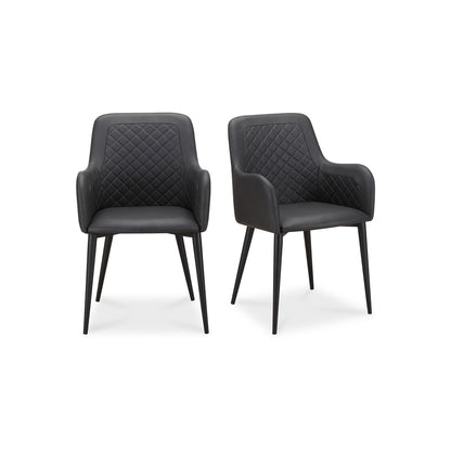 Cantata Dining Chair Mayon Black Vegan Leather - Set Of Two | Black
