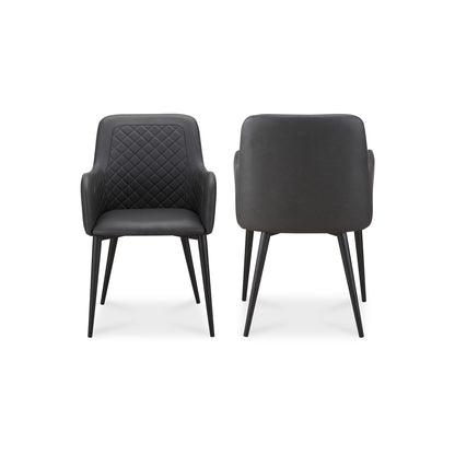 Cantata Dining Chair Mayon Black Vegan Leather - Set Of Two